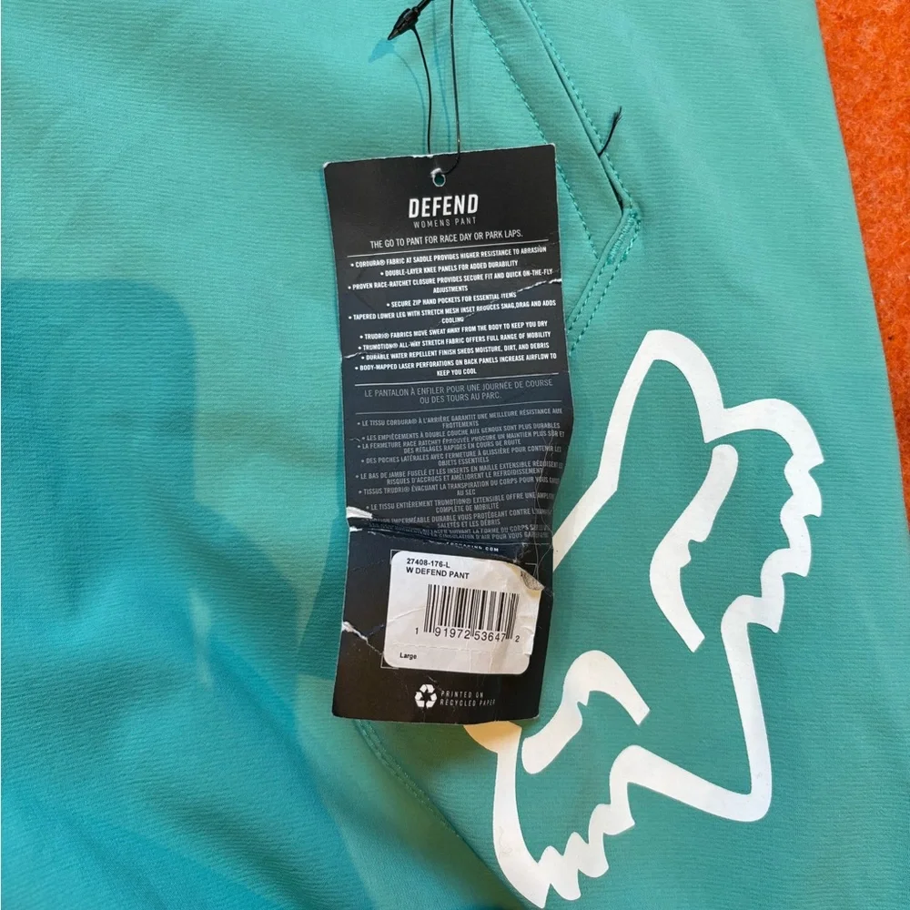 Fox Teal Women's Track Joggers with White Logos - Picture 4 of 9